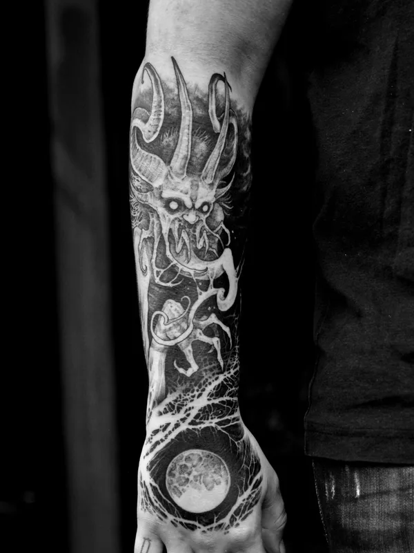 Хоррор tattoo by Сергей Титух in Санкт-Петербург