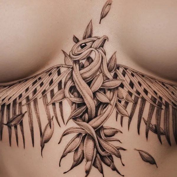 Graphic tattoo by Ezer in Paris