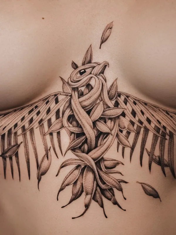 Graphic tattoo by Ezer in Paris