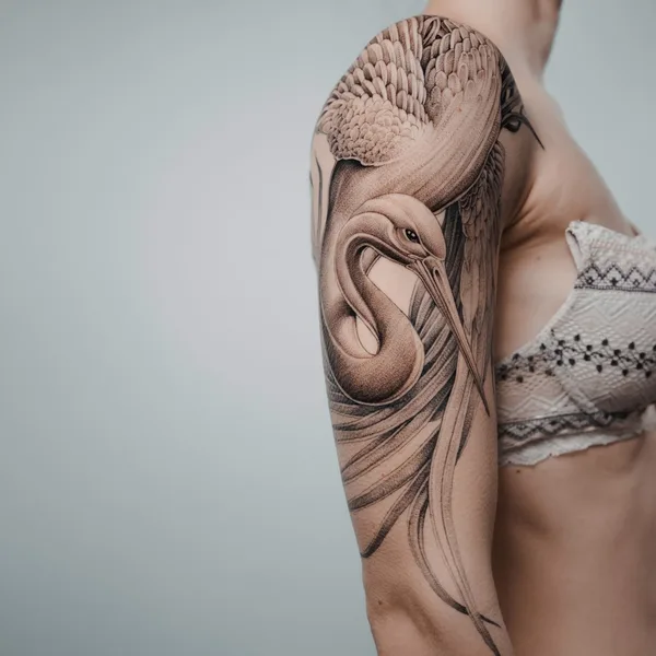 Graphic tattoo by Ezer in Paris