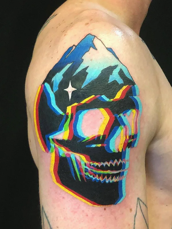 color abstract tattoo on shoulder #32843 | Tattoo Artist Adam Friedman