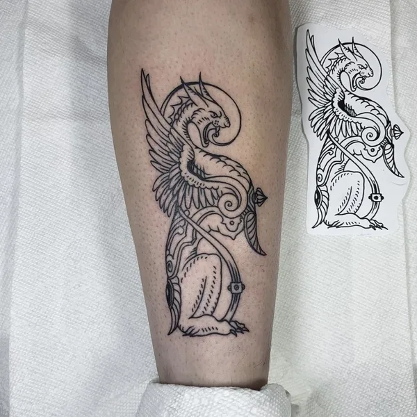 engraving tattoo by Бажен Никитин in Уфа