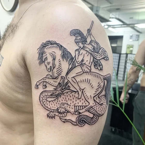 engraving tattoo by Бажен Никитин in Уфа