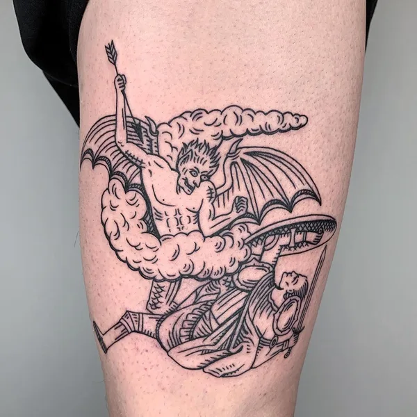 engraving tattoo by Бажен Никитин in Уфа