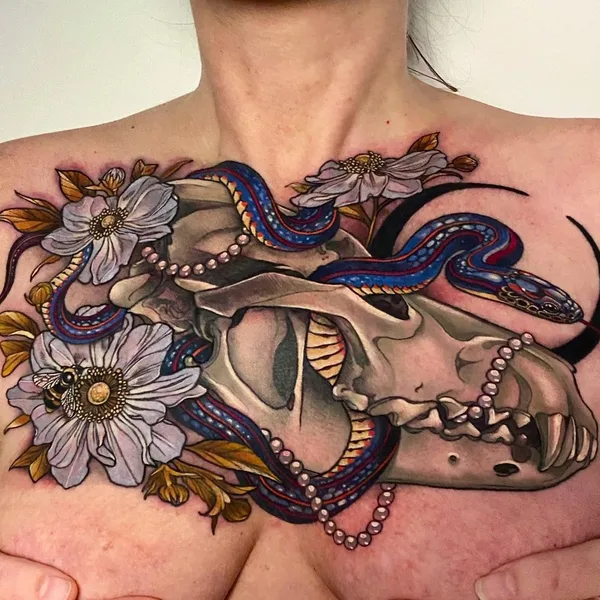 Neo Traditional tattoo by Arielle Gagnon in Montréal