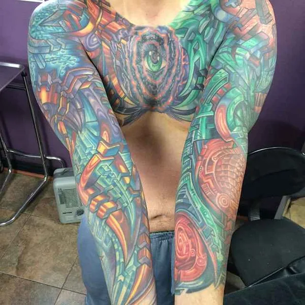 Biomechanical tattoo by Mike Cole