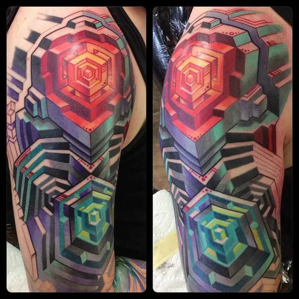 Biomechanical tattoo by Mike Cole