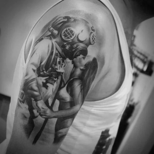 Portrait tattoo by Zinaida Pasko in London