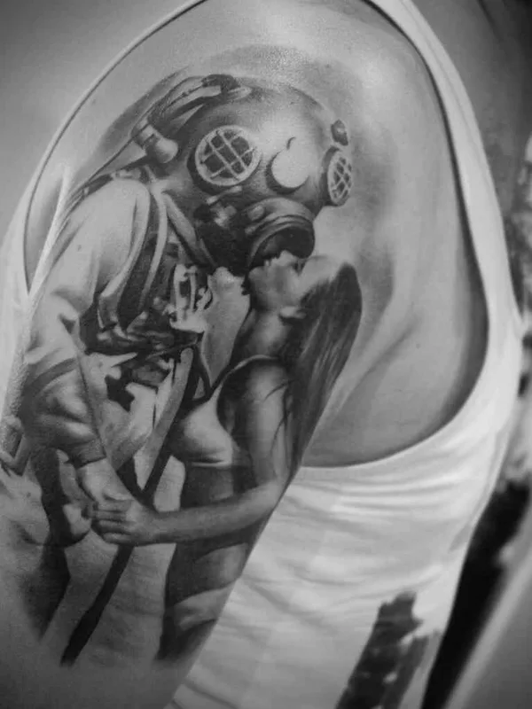 Portrait tattoo by Zinaida Pasko in London