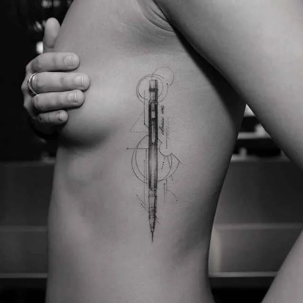 Geometric tattoo by Balazs Bercsenyi in New York City