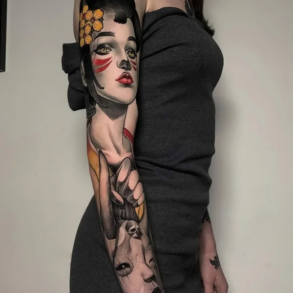 Graphic tattoo by Даурен Усенов in Астана