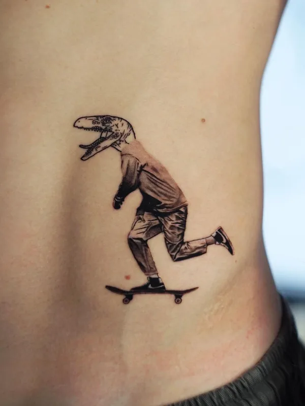 black and grey sketch tattoo auf side #62735 | Tätowierer Максим Син