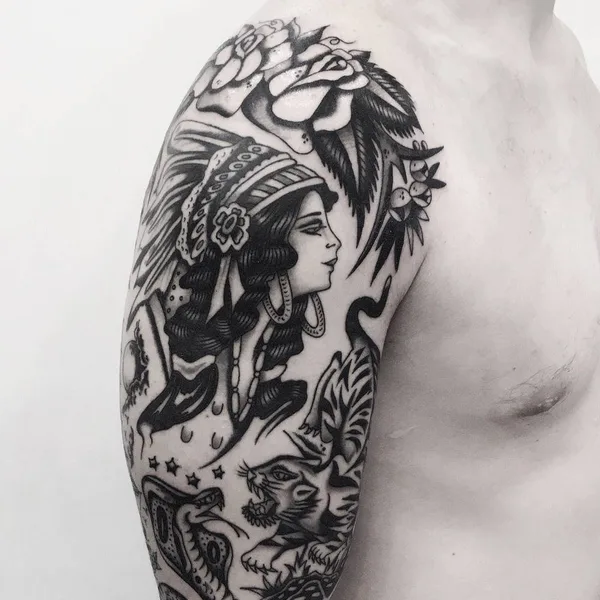 Авторская tattoo by Лев Андрихов in Москва