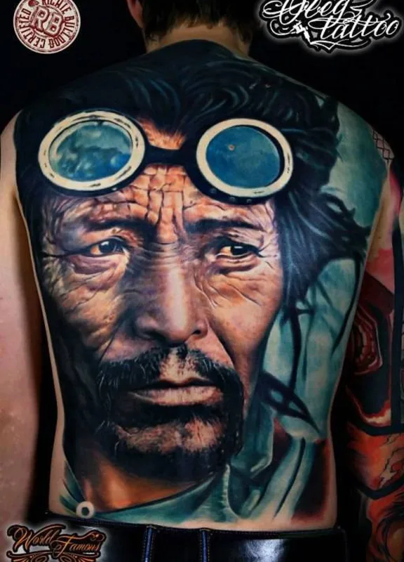 male color realism татуировка на full back #28057 | Тату мастер Олег Шепеленко
