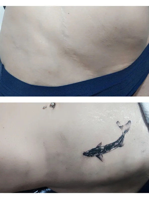 female black blackwork татуировка на ribcage #35109 | Тату мастер Жесик Батанист