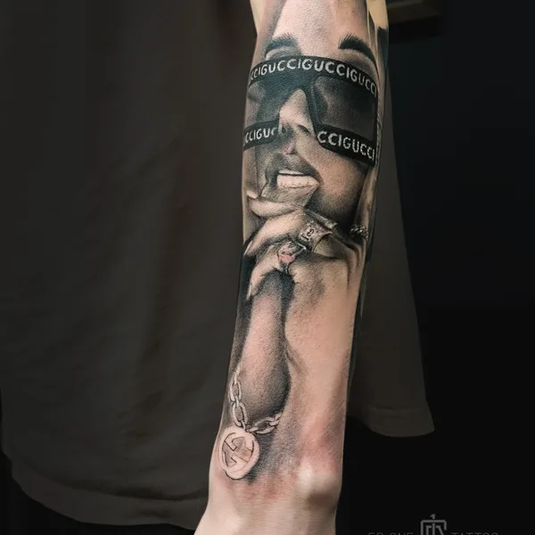 Black & Grey tattoo by Ed One in Moscow