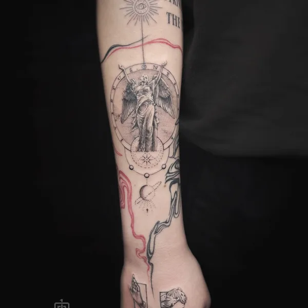 Black & Grey tattoo by Ed One in Moscow