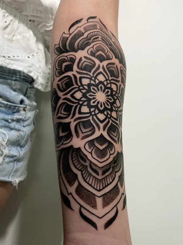 female black ornamental tattoo on forearm #64441 | Tattoo Artist Alex White