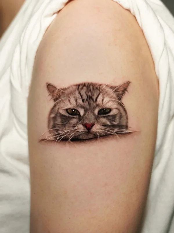 black and grey realism tattoo on upper arm #65159 | Tattoo Artist Dokhwa