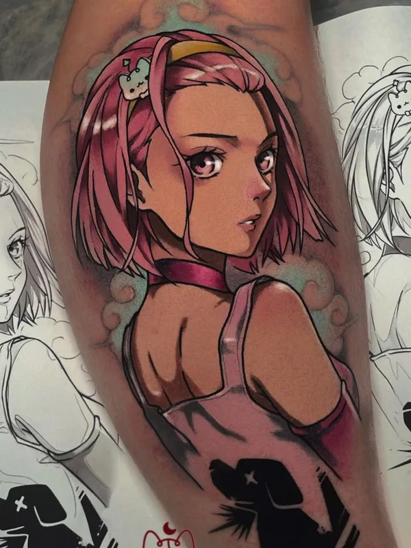 female color anime 타투 부위 forearm #53702 | 타투이스트 Vadik Nevadik