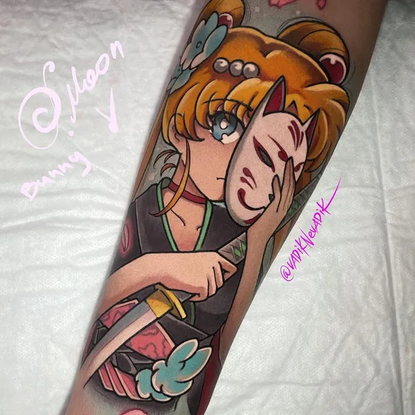 Аниме tattoo by Vadik Nevadik in Москва
