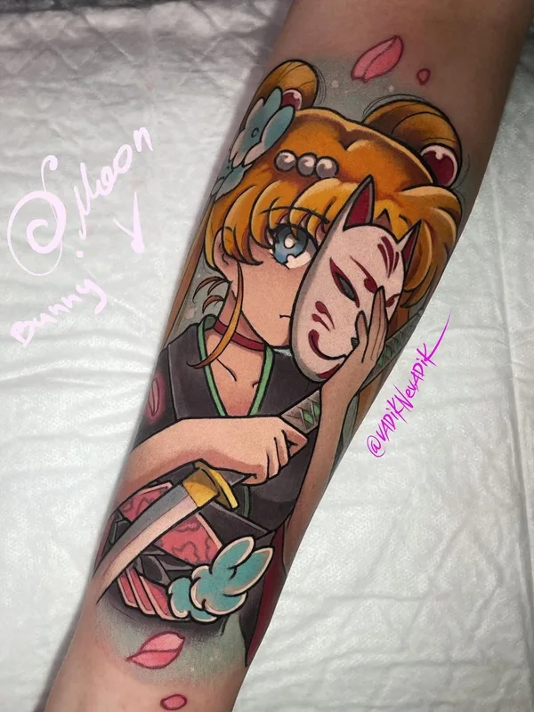 female color anime 타투 부위 forearm #53704 | 타투이스트 Vadik Nevadik