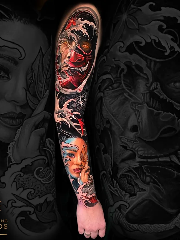 Color tattoo by Daniel Armitage in Calgary