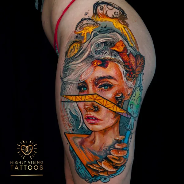 Color tattoo by Daniel Armitage in Calgary