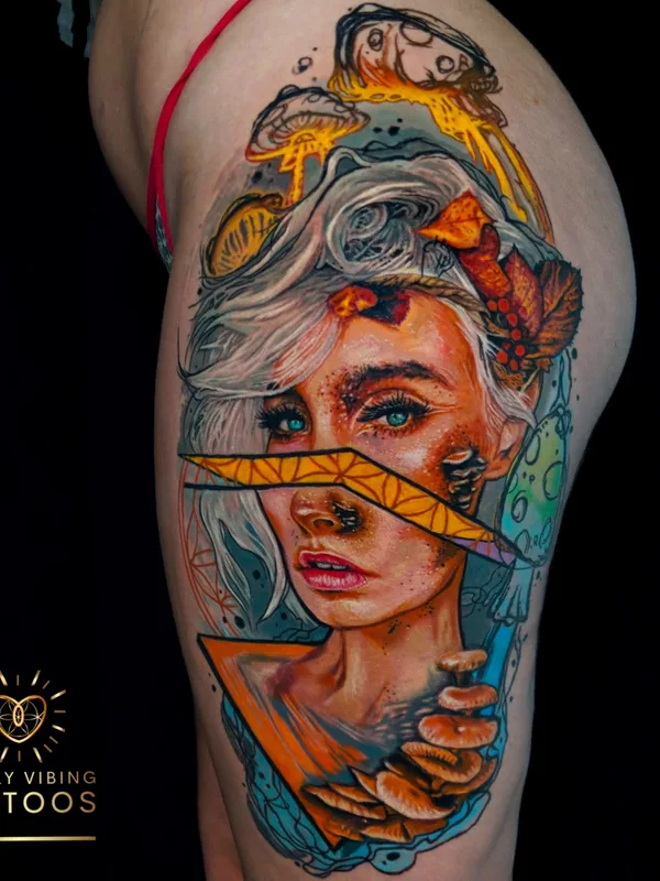 Color tattoo by Daniel Armitage in Calgary