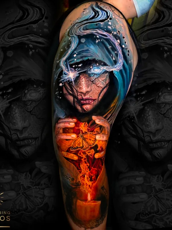 Color tattoo by Daniel Armitage in Calgary