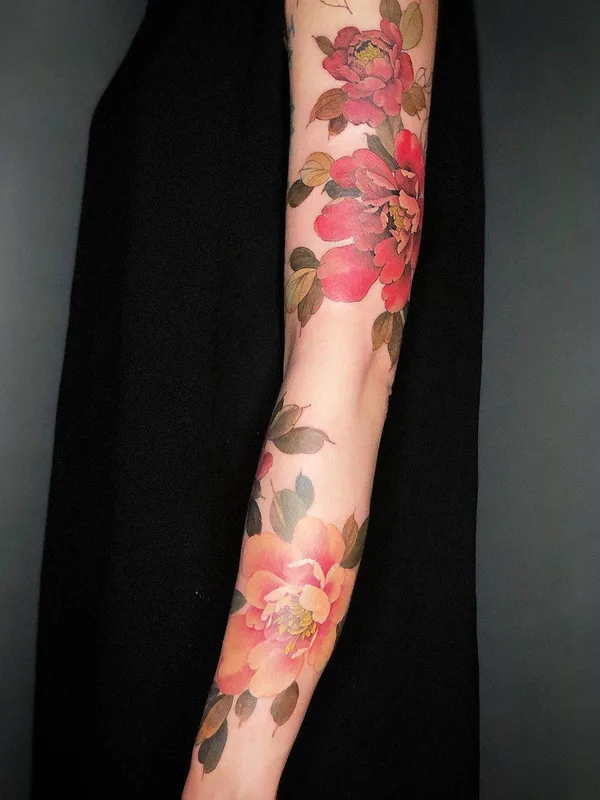 color botanic tatouage sur forearm #30489 | Artiste tatoueur Kubrick Ho