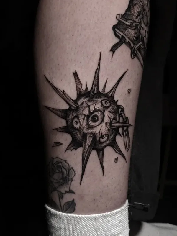 black blackwork татуировка на calf #69627 | Тату мастер Сергей SEARAGE Тоневицкий