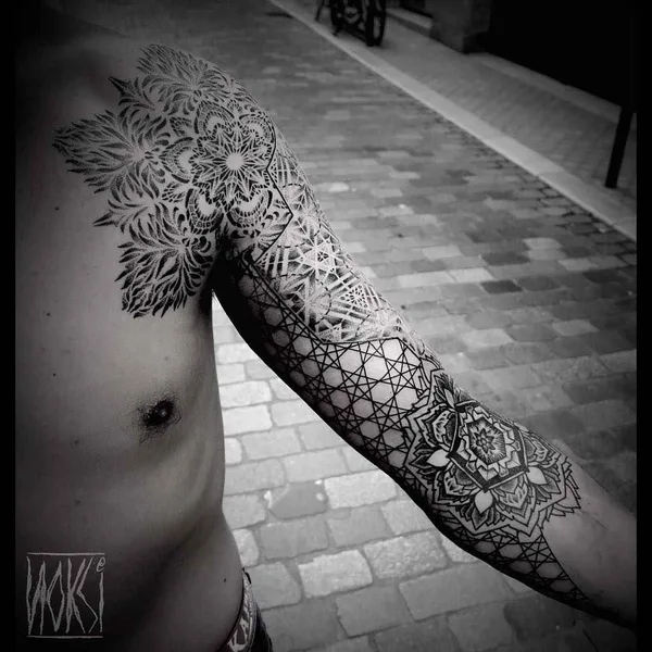 Ornamental tattoo by Noksi in Bordeaux
