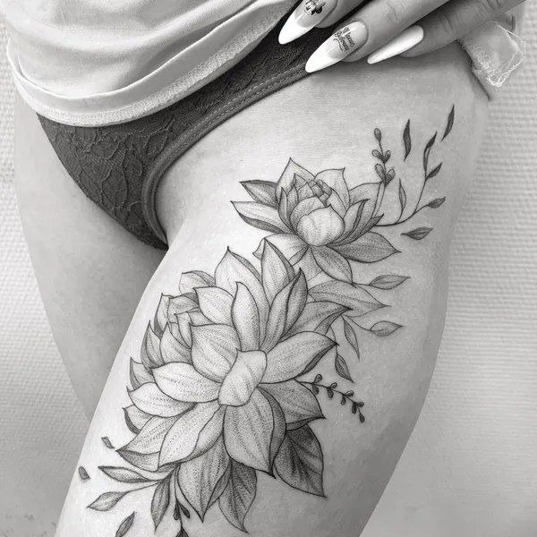 Botanical tattoo by Софья Спасенникова in Тюмень