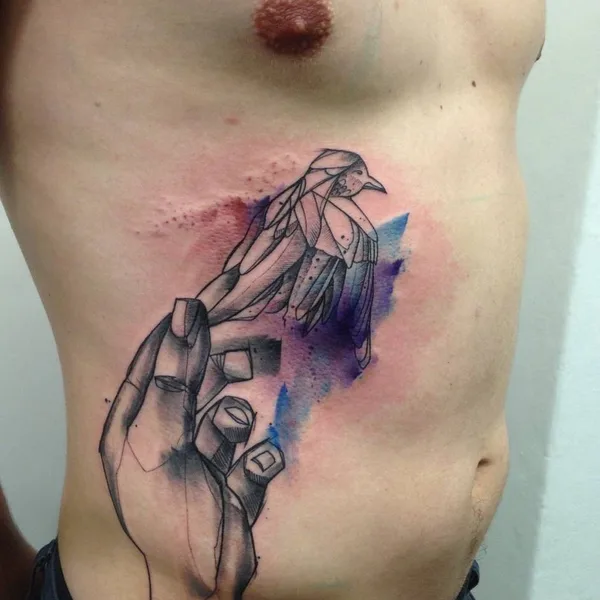 Watercolor tattoo by Filip Fabian in Praha