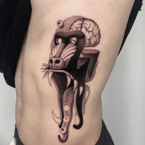 Graphic tattoo by Sinsa in Seoul