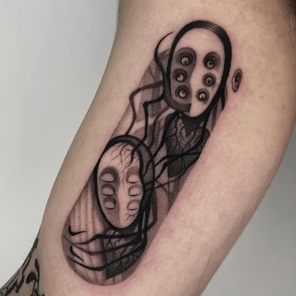 Graphic tattoo by Sinsa in Seoul