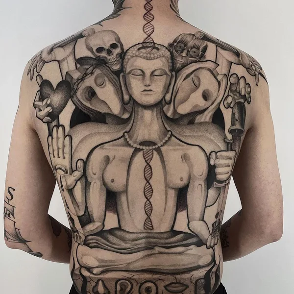 Graphic tattoo by Sinsa in Seoul