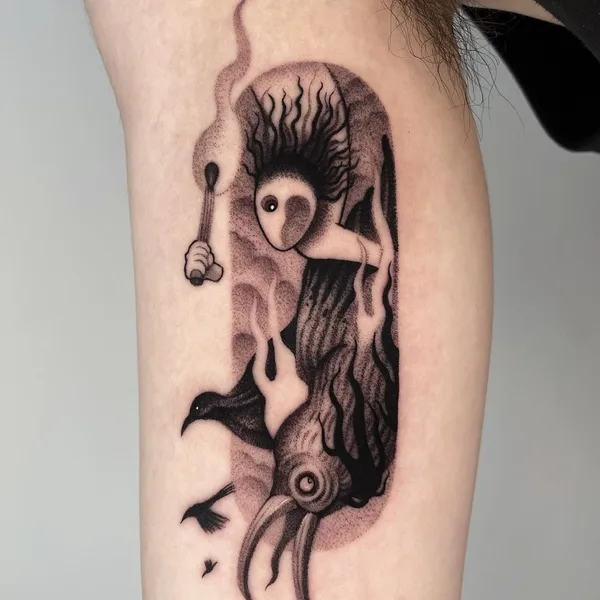 Graphic tattoo by Sinsa in Seoul
