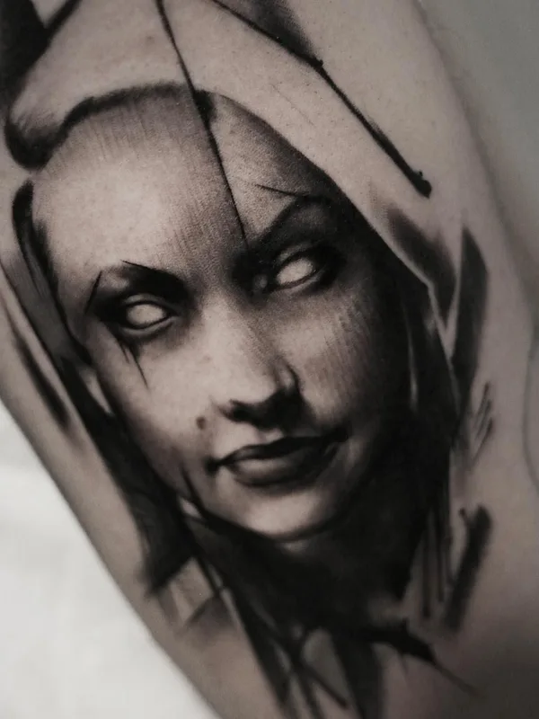 female black and grey black and grey tattoo on forearm #5048 | Tattoo Artist Kurt Staudinger