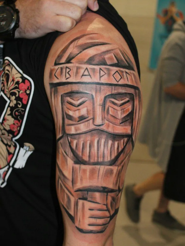 male black and grey black and grey татуировка на upper arm #37834 | Тату мастер Влад Яра