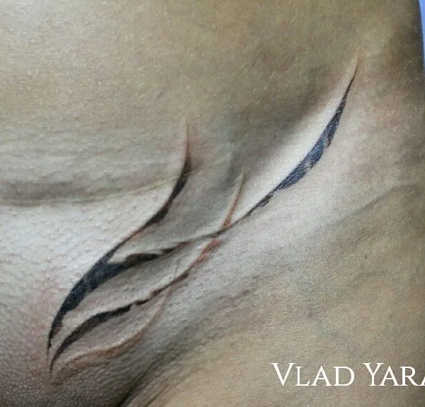 black blackwork татуировка на stomach #37828 | Тату мастер Влад Яра