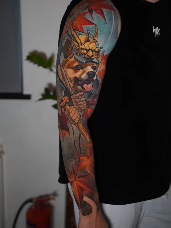 male color japanese татуировка на full sleeve #75108 | Тату мастер Maks Vorobei 