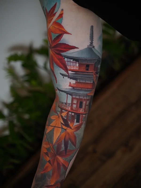 color japanese татуировка на full sleeve #75107 | Тату мастер Maks Vorobei 