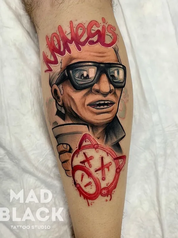 color realism tatuaje en calf #45437 | Tatuador Всеволод Злая Собака