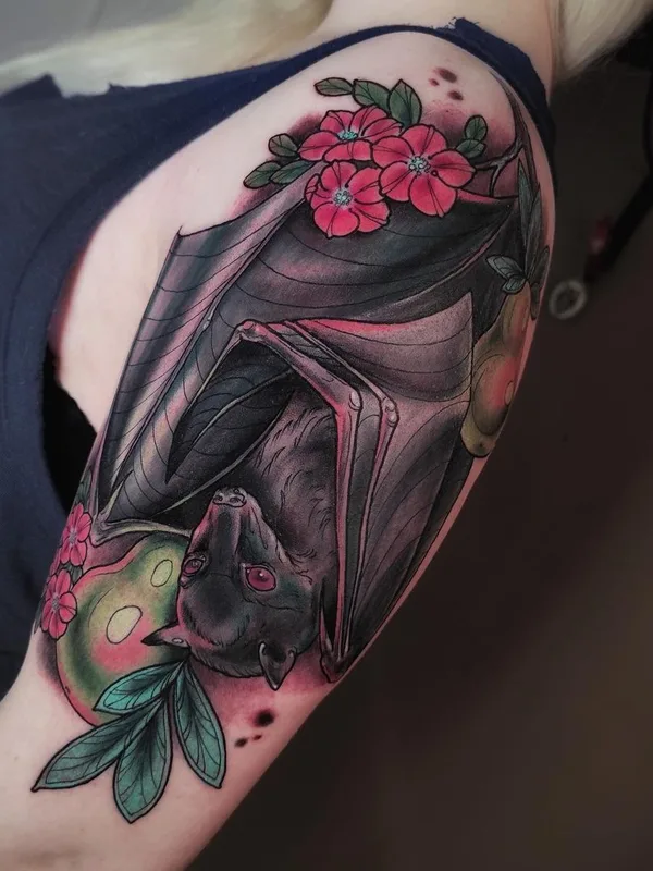 female color illustrative tatuaje en upper arm #45440 | Tatuador Елена Апасова