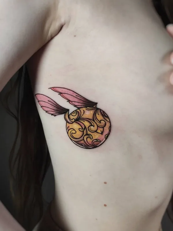 female color illustrative tatuaje en ribcage #45443 | Tatuador Елена Апасова