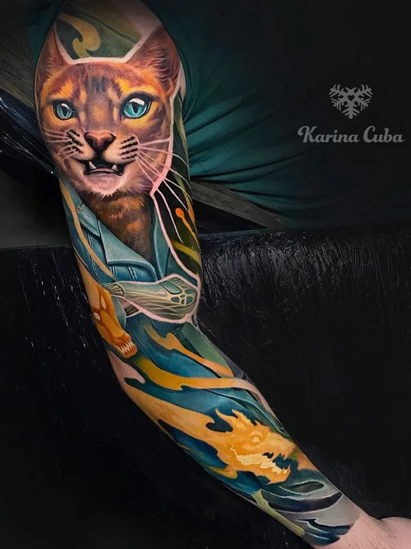 color realism 纹身 在 full sleeve #45495 | 纹身师 Карина Куба 
