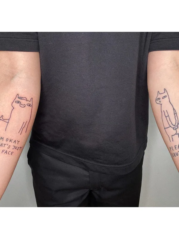 black linework tattoo auf forearm #60365 | Tätowierer Bowser