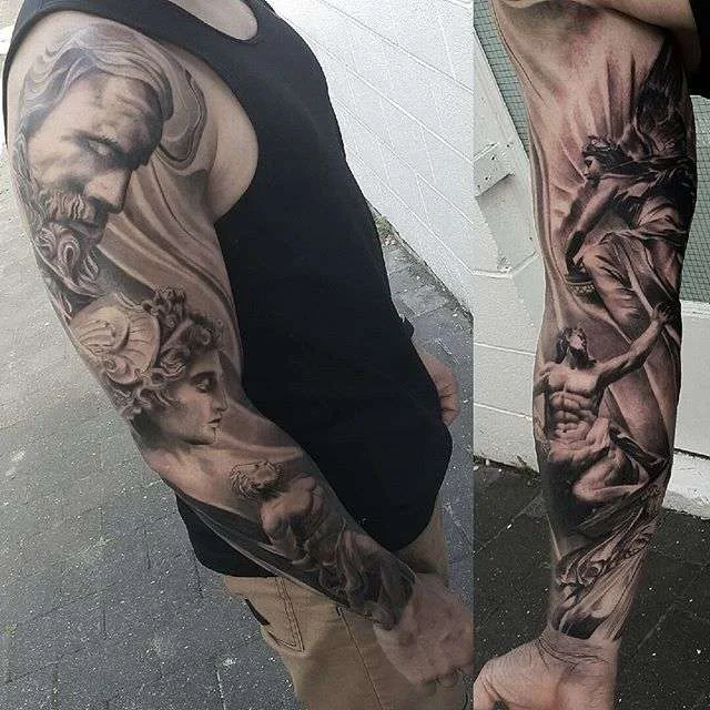 Tattoo artist Karl van der Linden - black and grey realistic tattoo